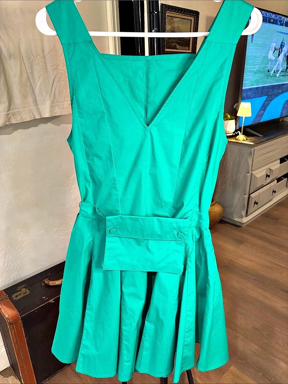 Banana republic Mini Pleated Dress in Green Size Medium